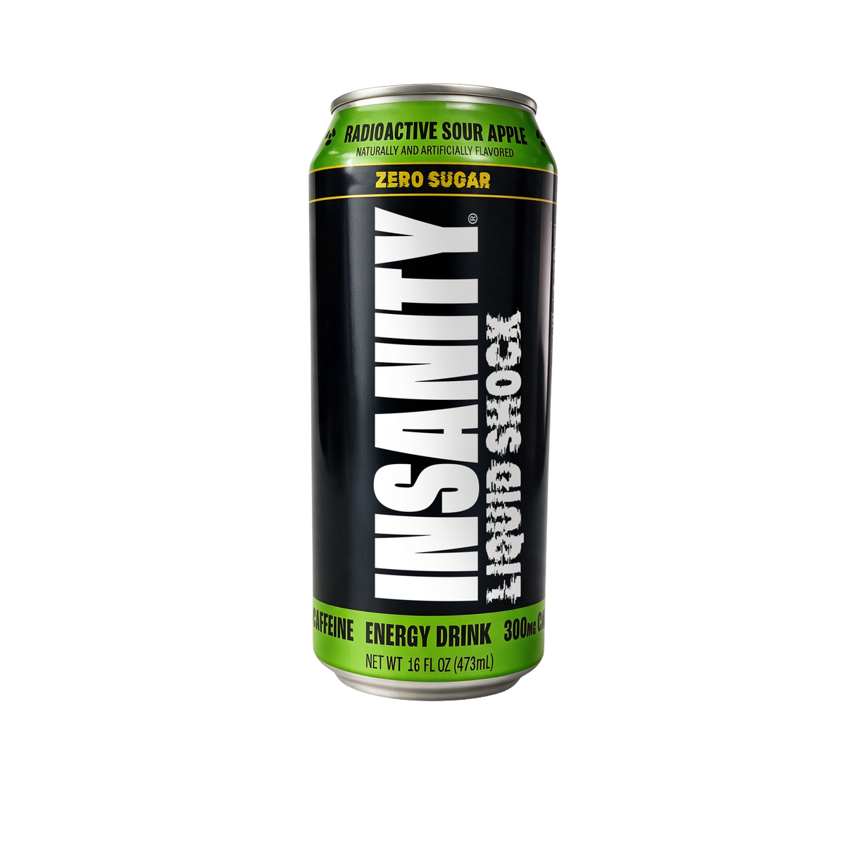 Can of INSANITY Liquid Shock Energy Drink