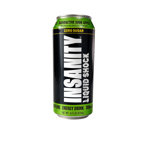 Can of INSANITY Liquid Shock Energy Drink