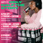 INSANITY Liquid Shock Energy. Amped is only half the story. Other Active Ingredient callouts