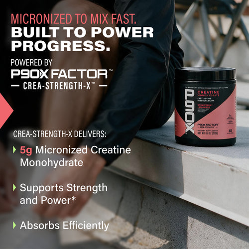 Micronized to Mix Fast. P90X Creatine with Clinical callouts