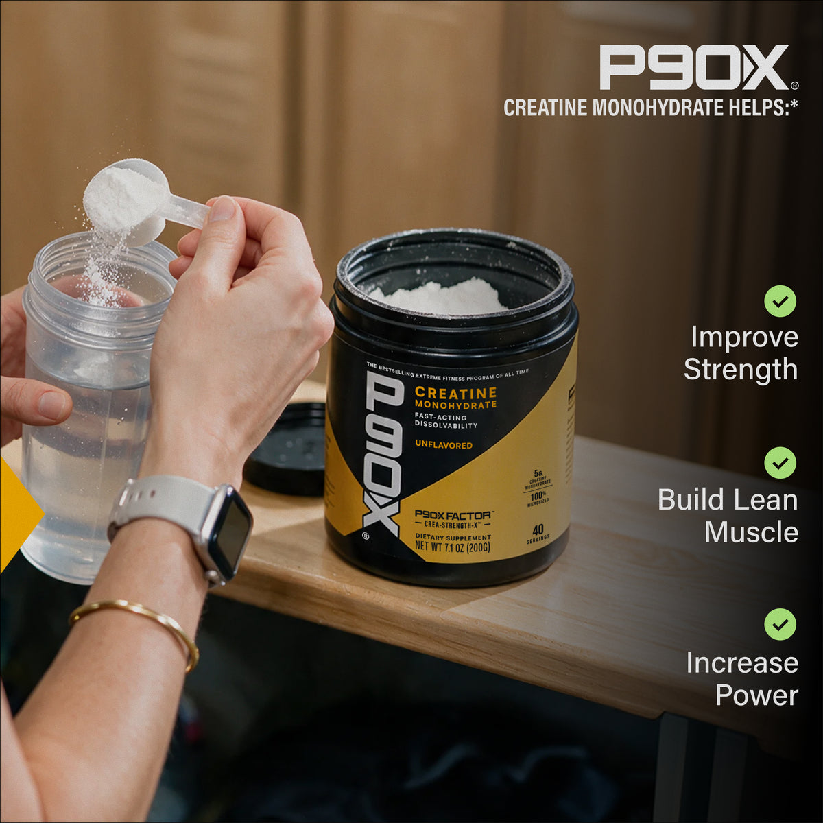 P90X Creatine with benefit callouts