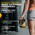 Micronized to Mix Fast. P90X Creatine with Clinical callouts