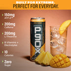 Built for extreme. Perfect for Everyday. Can and glass of P90X Energy Drink with Ingredient Callouts
