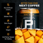 Better than your next coffee. Can of P90X Energy Drink with flavor notes and Validation Callouts