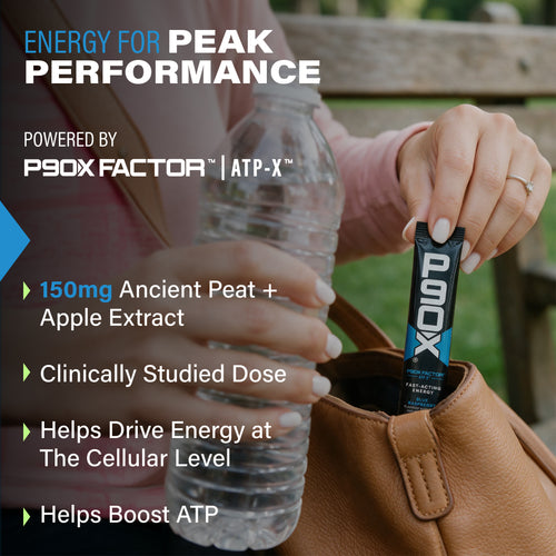 Energy for Peak Performance. P90X Energy Sticks with clinical callouts