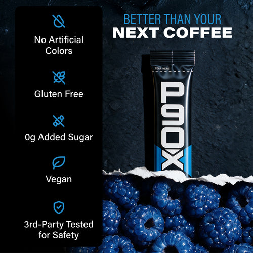 Better than your next coffee. P90X Energy Sticks with validation callouts