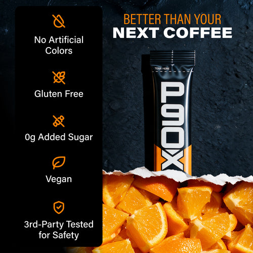 Better than your next coffee. P90X Energy Sticks with validation callouts