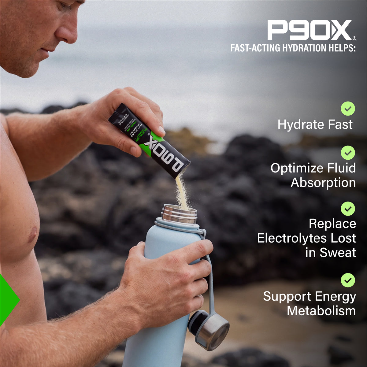 P90X Hydration Sticks with benefit callouts