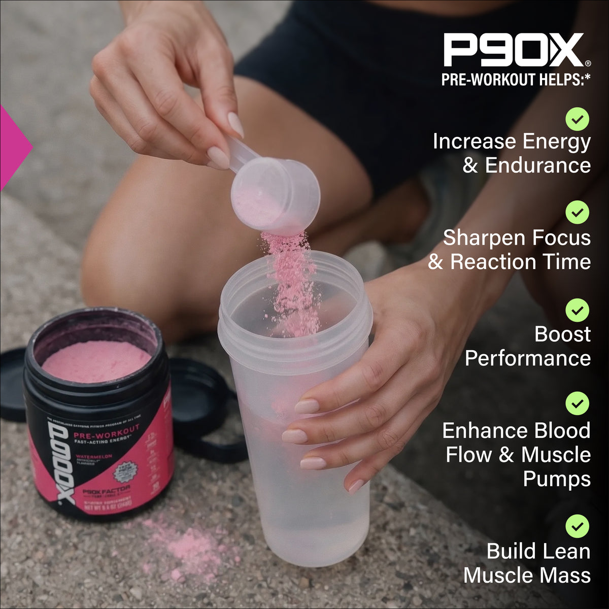 P90X Pre Workout with benefit callouts