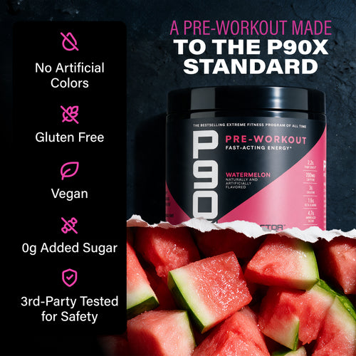 A Pre-Workout made to the P90X Standard. P90X Pre Workout with validation callouts