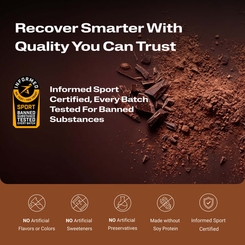 Image of Recover Post Workout Protein. Recover Smarter with Quality You Can Trust with Validation Callouts