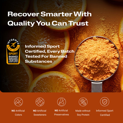 Image of Recover Post Workout Protein. Recover Smarter with Quality You Can Trust with Validation Callouts