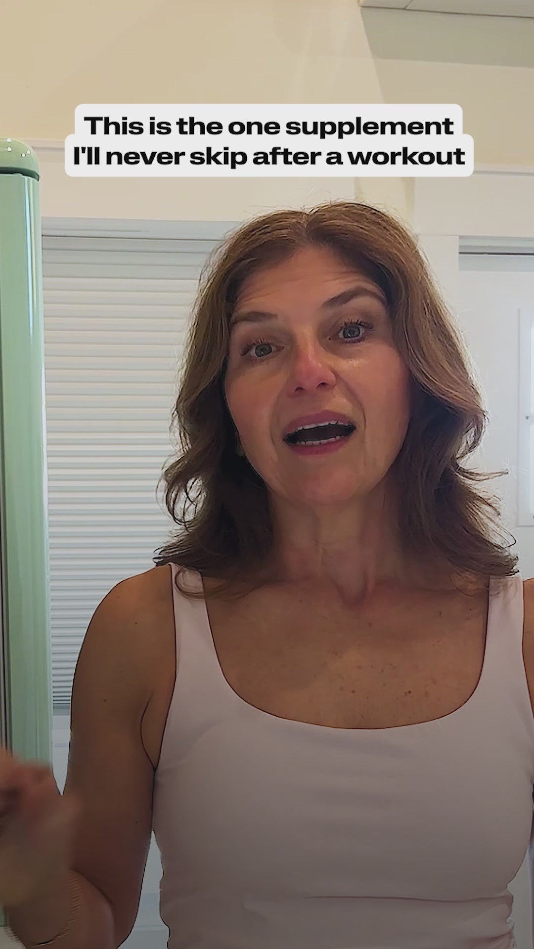 Bernadette Z discusses workout recovery benefits of Recover Post Workout after exercise soreness experiences in UGC video